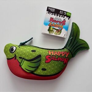 Happy Salmon kids card game in zipper pouch